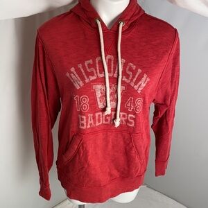 47 brand University of Wisconsin Badgers logo red burnout hoodie S
